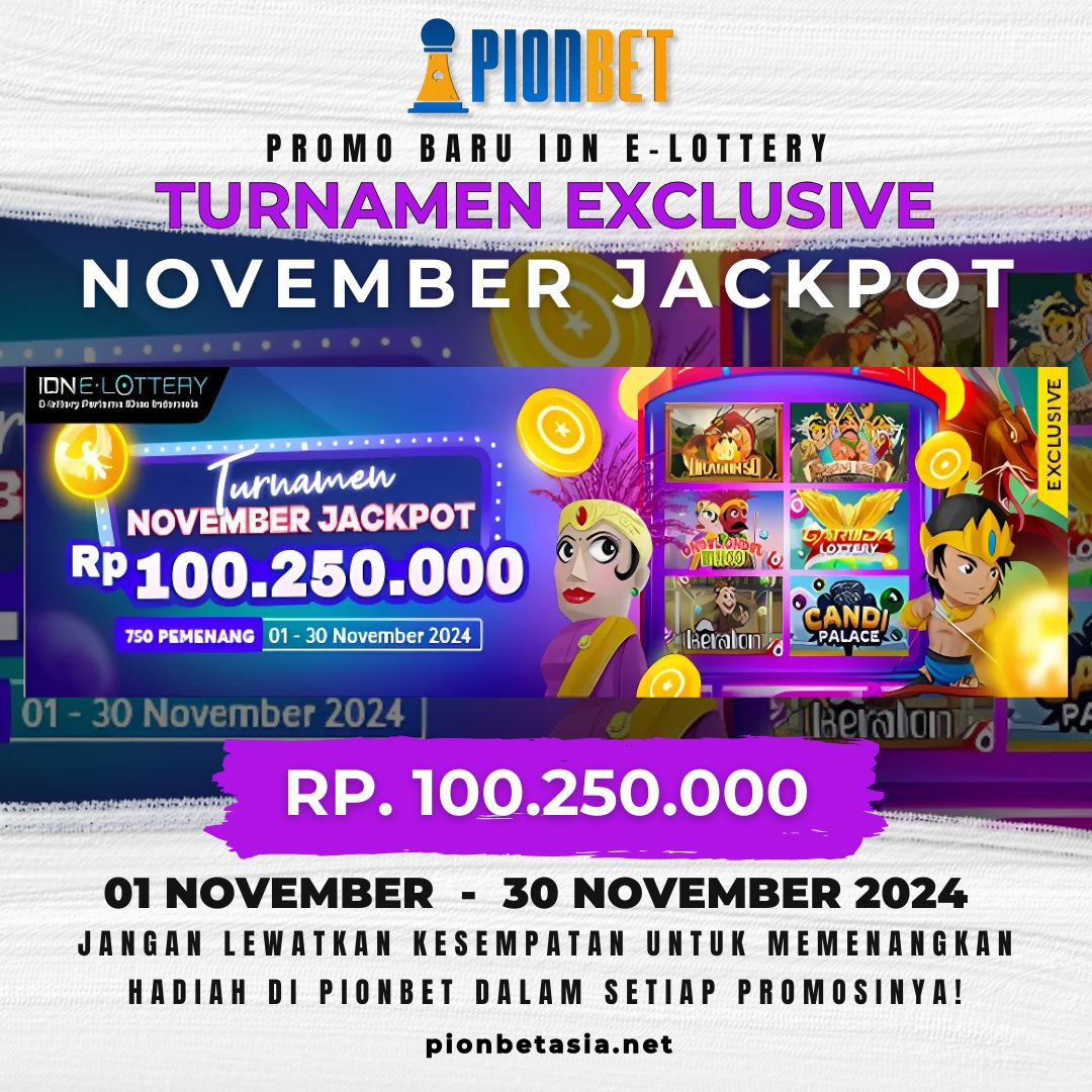 Pionbet | Turnamen E-Lottery November Jackpot