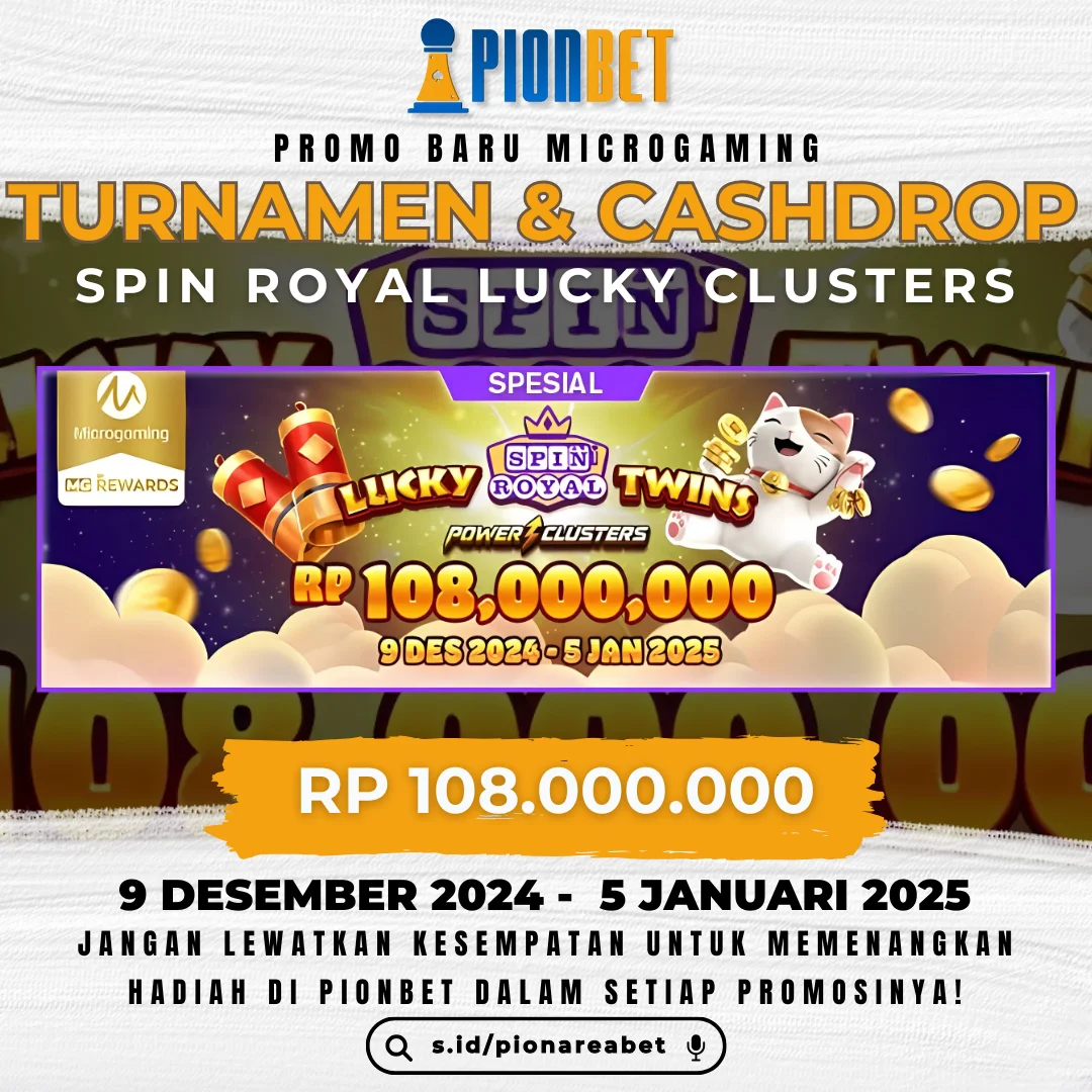 Turnamen & Cashdrop Spin Royal Lucky Clusters Microgaming